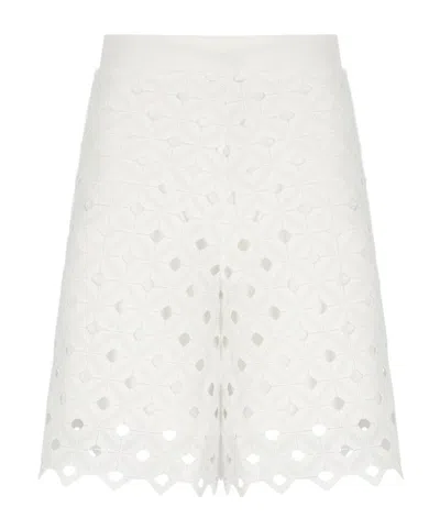 Max Mara Cut-out Detailed Shorts In White