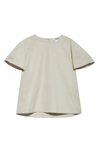 Max Mara Dahlia Cotton Sateen Top In Sand