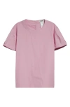 Max Mara Dahlia Puff Sleeve Cotton Top In Hydrangea Pink