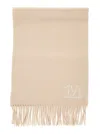 Max Mara Cashmere Stole With Embroidery In Cream