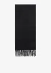 Max Mara Cashmere Scarf Featuring Monogram Design In Black