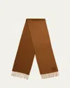 Max Mara Lvr Exclusive Embroidered Wool Scarf In Tobacco