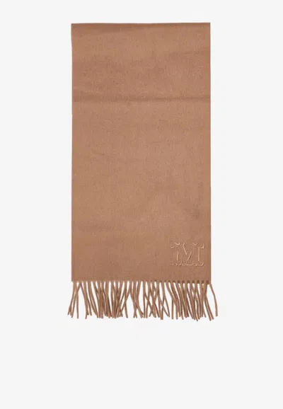 Max Mara Dalia Knit Rectangular Scarf In Sand