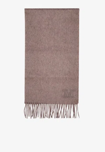 Max Mara Dalia Knit Scarf In Sand