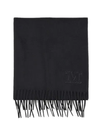 Max Mara Dalia Monogram-embroidered Scarf In Black