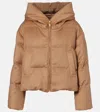 Max Mara Dalia Reversible Camel Hair Taffeta Down Jacket In Brown