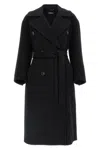 Max Mara Womens Black Madame Belted Wool And Cashmere Coat In Black