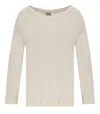 Max Mara Dandy Beige Crewneck Sweater In Gray
