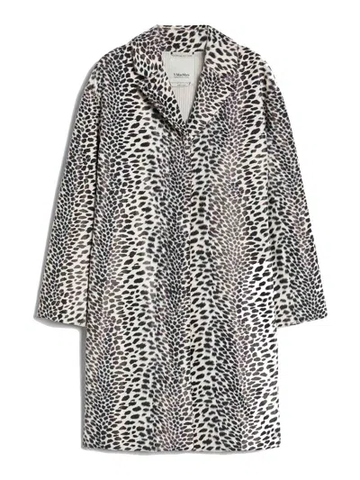 Max Mara Dania Patterned Cotton Coat In Beige