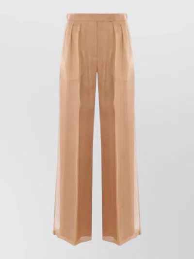 Max Mara Danila Trousers High Waist Wide Leg In Brown