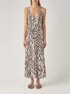 Max Mara Danilo Zebra-print Jersey Midi Dress In Avorio-marrone