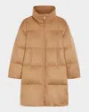 Max Mara Dante Puffer Camel Wool Coat In Camel