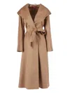 Max Mara Danton Hooded Belted Coat In Neutral
