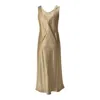 Max Mara Silk Satin Midi Dress In Neutrals