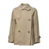 Max Mara Dark Beige Zeno Trench Coat In Drip-free Twill