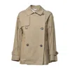 Max Mara Dark Beige Zeno Trench Coat In Drip-free Twill In Neutrals