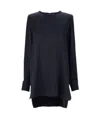 Max Mara Dark Blue Asymmetrical Hem Blouse In Black