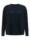 Max Mara Dark Blue Cotton Sweatshirt In Blue