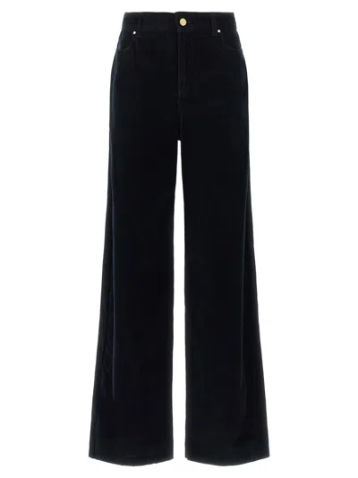 Max Mara Dark Blue Regular Front Pants In Black