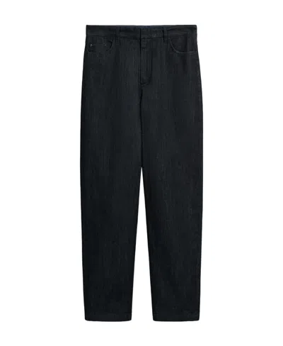 Max Mara Dark Blue Straight Jeans In Black