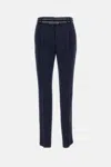 Max Mara Dark Blue Straight Pant In Blue