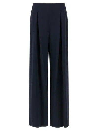 Max Mara Dark Blue Straight Pleated Trousers