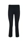 Max Mara Cropped Viscose Trousers In Dark Blue