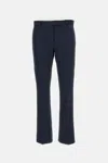 Max Mara Cropped Slim-fit Twill Pants With Mid-rise Waist In Blue