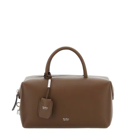 Max Mara Smooth Calf Leather Handbag In Brown