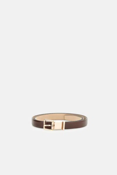 Max Mara Dark Brown Logo Buckle Belt