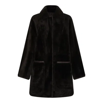 Max Mara Dark Brown Mutton Leather