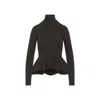 Max Mara Ribbed Wool Cashmere Turtleneck Sweater In Animal Print