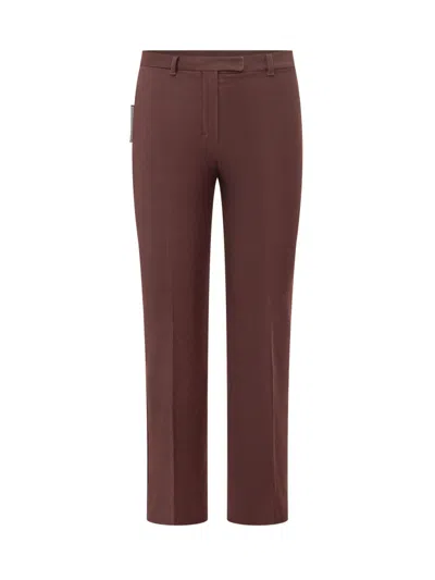 Max Mara Dark Brown Straight Flat Front Pants