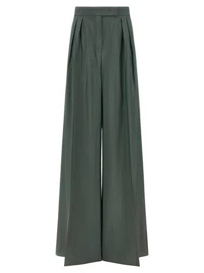 Max Mara Dark Green Straight Pleated Pant