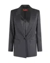 Max Mara Dark Grey Bolsena Blazer In Animal Print