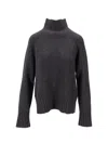 Max Mara Dark Grey High-neck Sweater In Gray