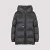 Max Mara Puffy Grey Down Jacket With Adjustable Hood In Gray