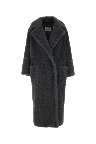 Max Mara Teddy Bear Icon Alpaca And Wool-blend Coat In Grey