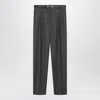 Max Mara Dark Grey Wool Trousers In Gray