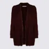 Max Mara Grape Mohair Blend Affetto1234 Cardigan In Burgundy