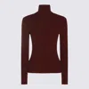 Max Mara Relaxed Fit Burgundy Cashmere Blend Sweater In Burgundy