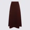 Max Mara Wool-cashmere Knitted Midi Skirt In Brown
