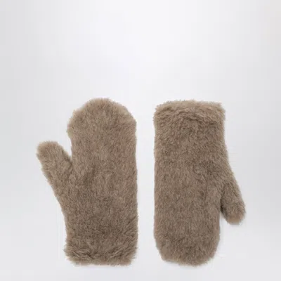 Max Mara Dark Teddy Mini Gloves For Women In Brown