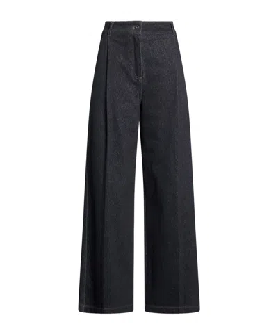 Max Mara Dark Wash Straight-leg Jeans In Black