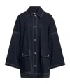 Max Mara Darkwash Denim Jacket In Multi