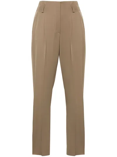 Max Mara Darted Tapered Trousers In Brown