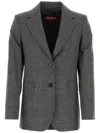 Max Mara David Glen Plaid Wool Blend Blazer In Grey
