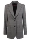 Max Mara David Glen Plaid Wool Blend Blazer In Medium Grey