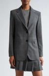 Max Mara David Glen Plaid Wool Blend Blazer In Medium Grey