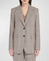 Max Mara David Plaid Single-breasted Jacket In Camel